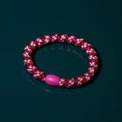 KKNEKKI Original Hair Tie Stripe Faded Rose Electric Pink Glitter