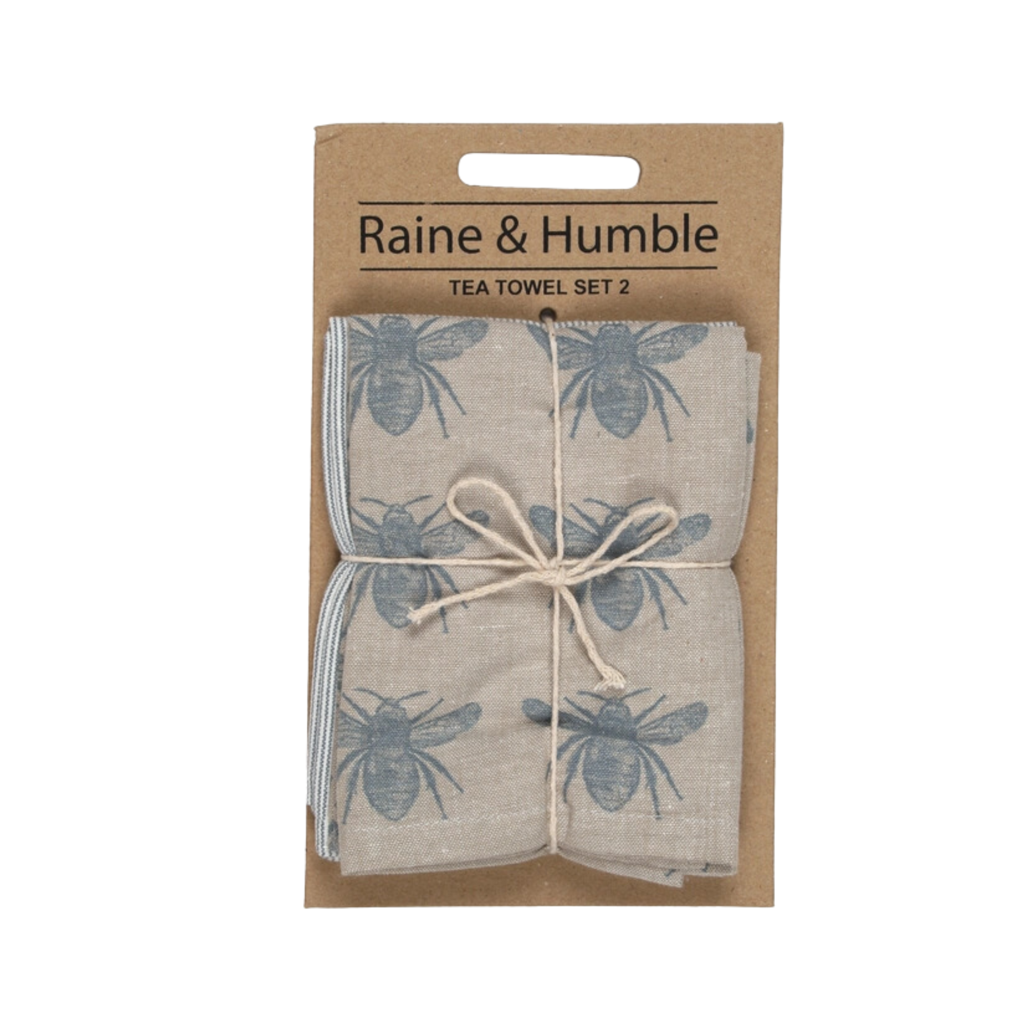 Honey Bee Tea Towel Set Blue Haze