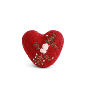 Felt Christmas Heart with Branch Decoration Red