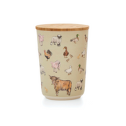 Bamboo Canister Buttercup Farm Animals Sage