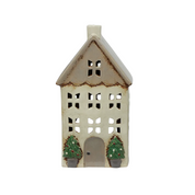 Christmas Tea Light House Stone with Pots Medium