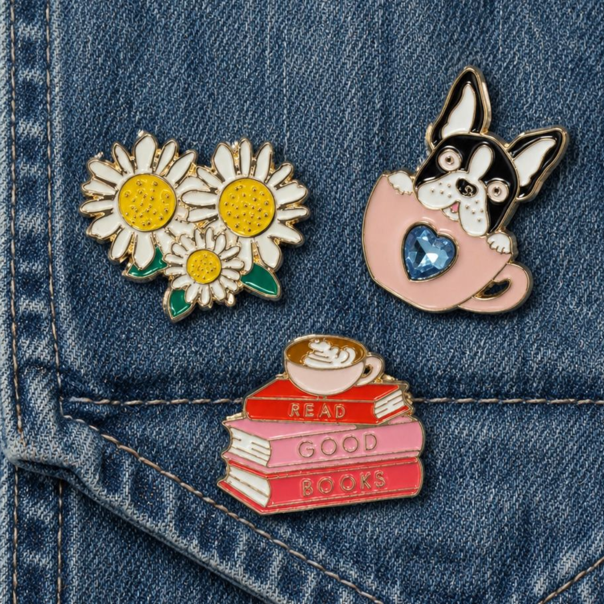 Book Lover Memento Pin Pink