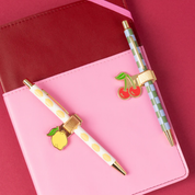 Set Of 2 Pen Clips Lemon & Cherry