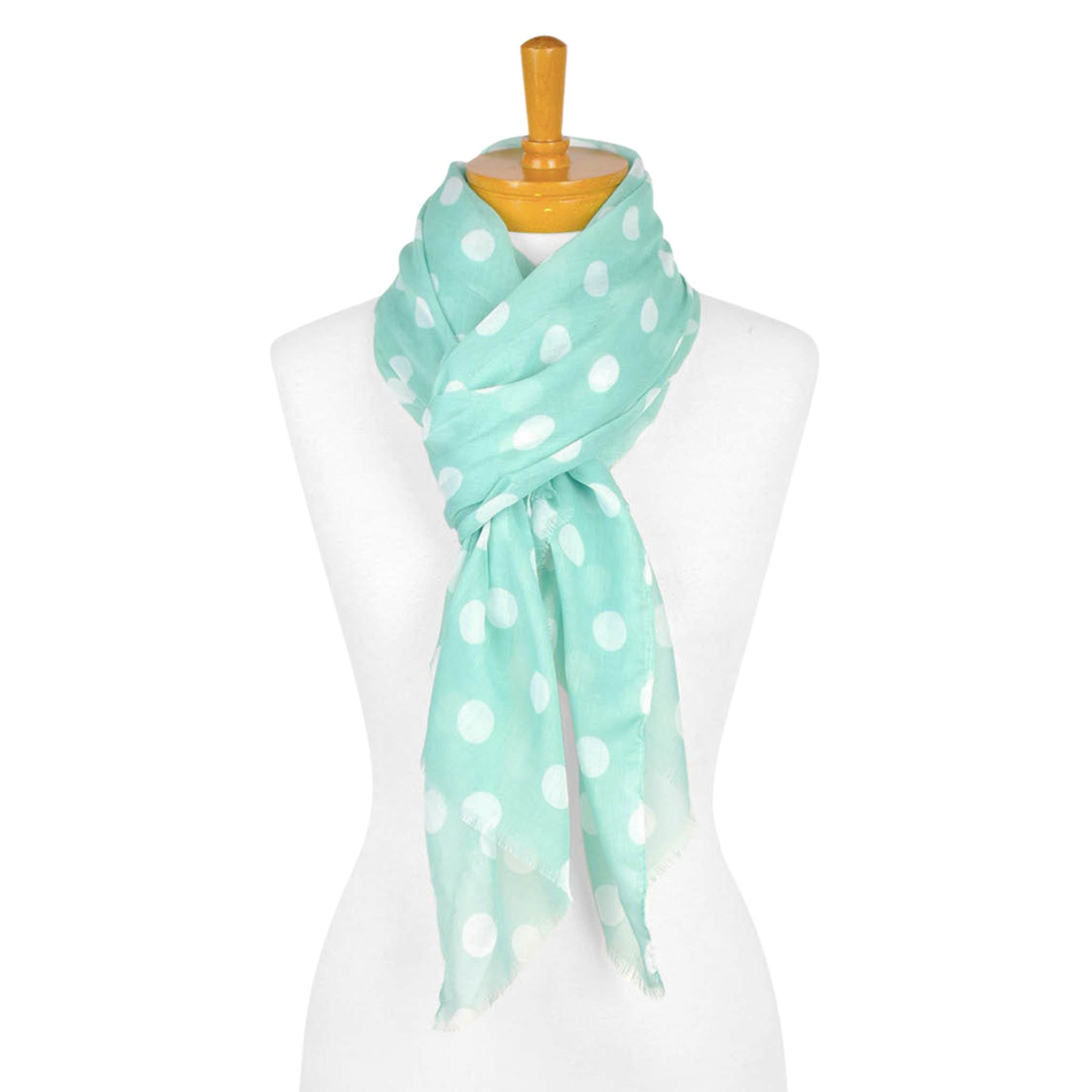 Light Green Polka Dot Scarf