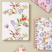 A5 Premium Hard Cover Notebook Cream Butterfly