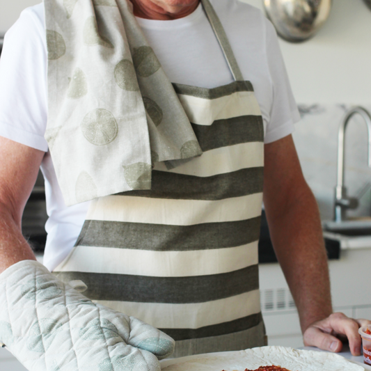 Stripe Apron Dark Green