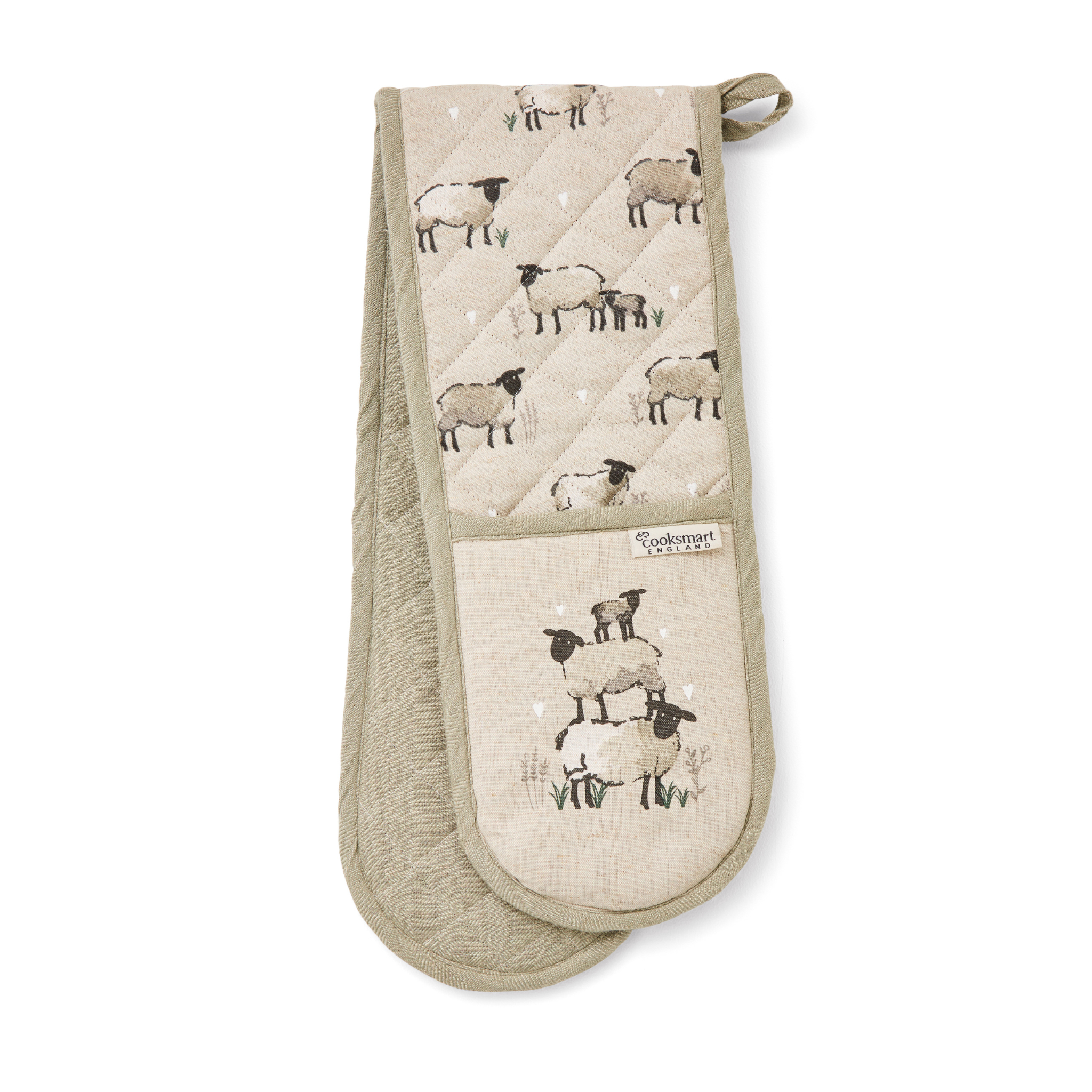 Linen Blend Double Oven Glove Highland Sheep