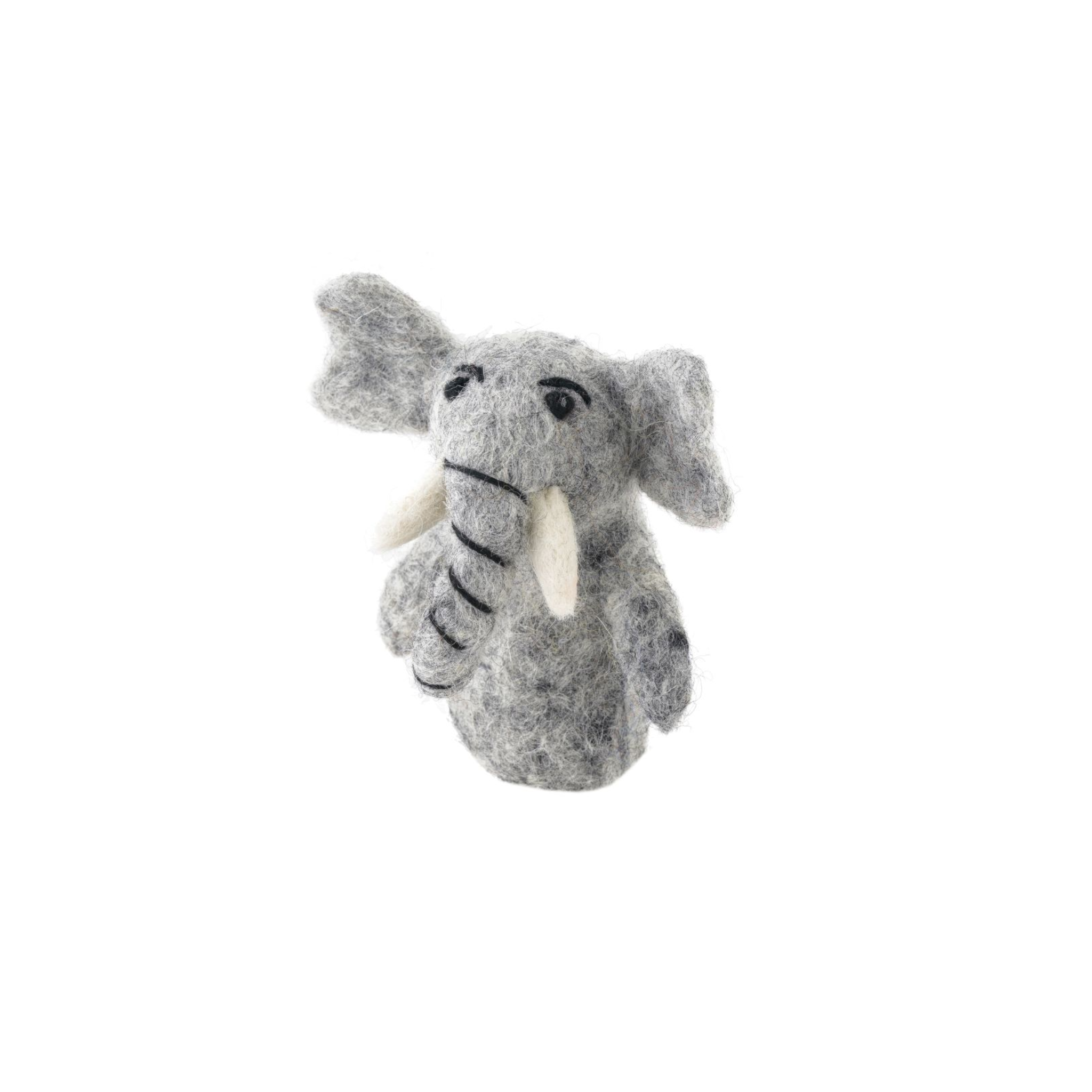 Handmade Felted Finger Puppet Elephant