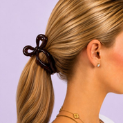 Bow Claw Clip Brown