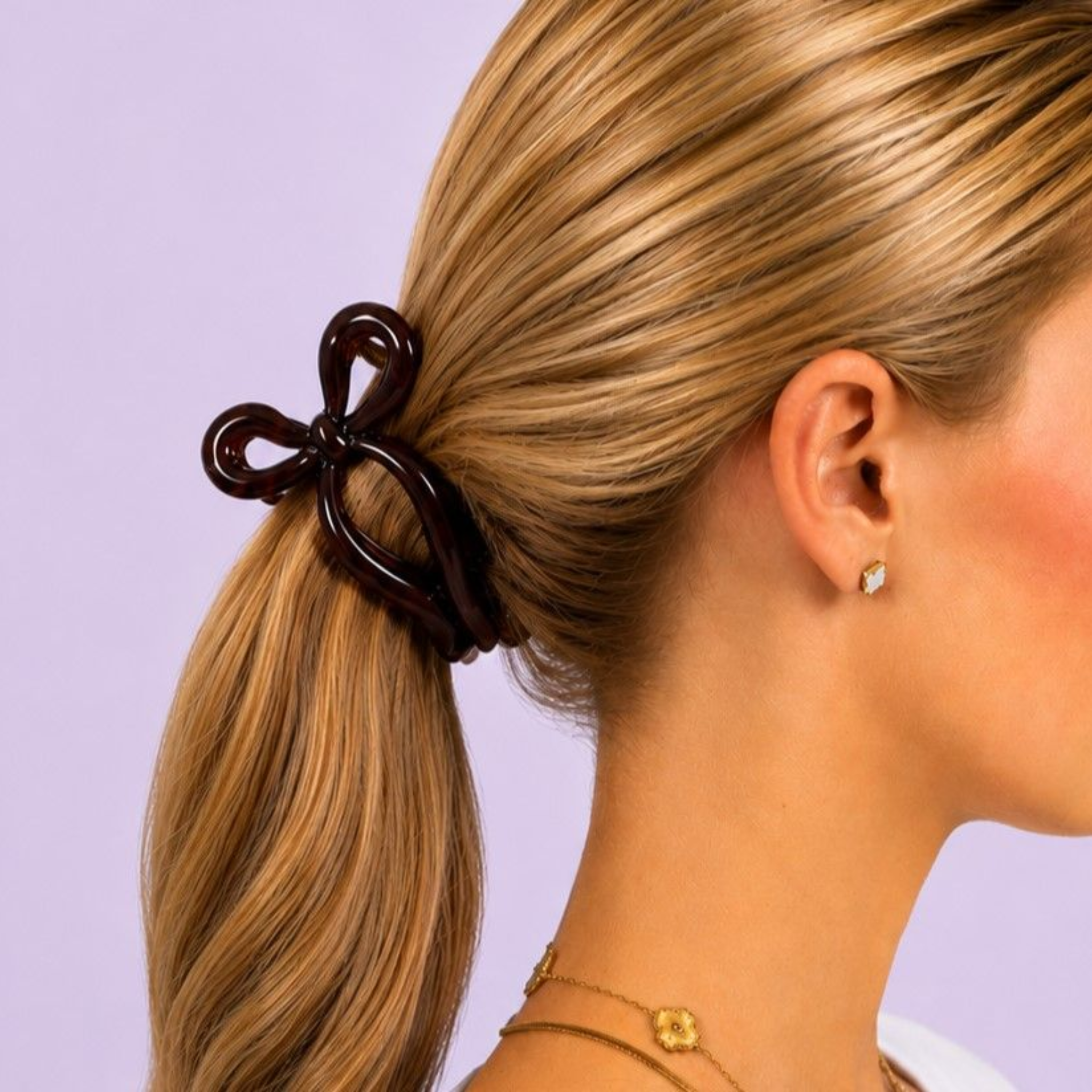 Bow Claw Clip Brown