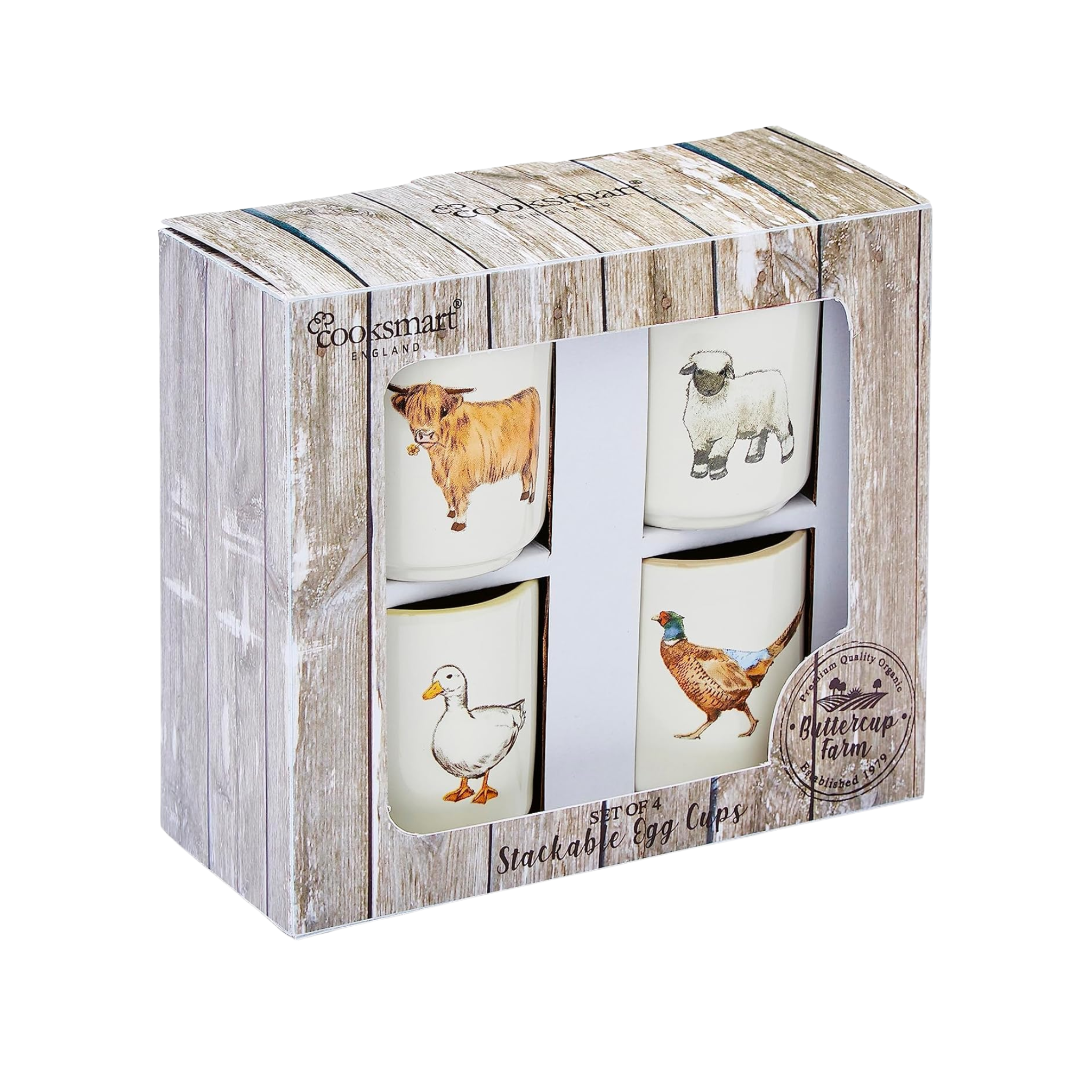 Set Of 4 Stackable Egg Cups Buttercup Farm