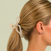 Bow Claw Clip Ivory