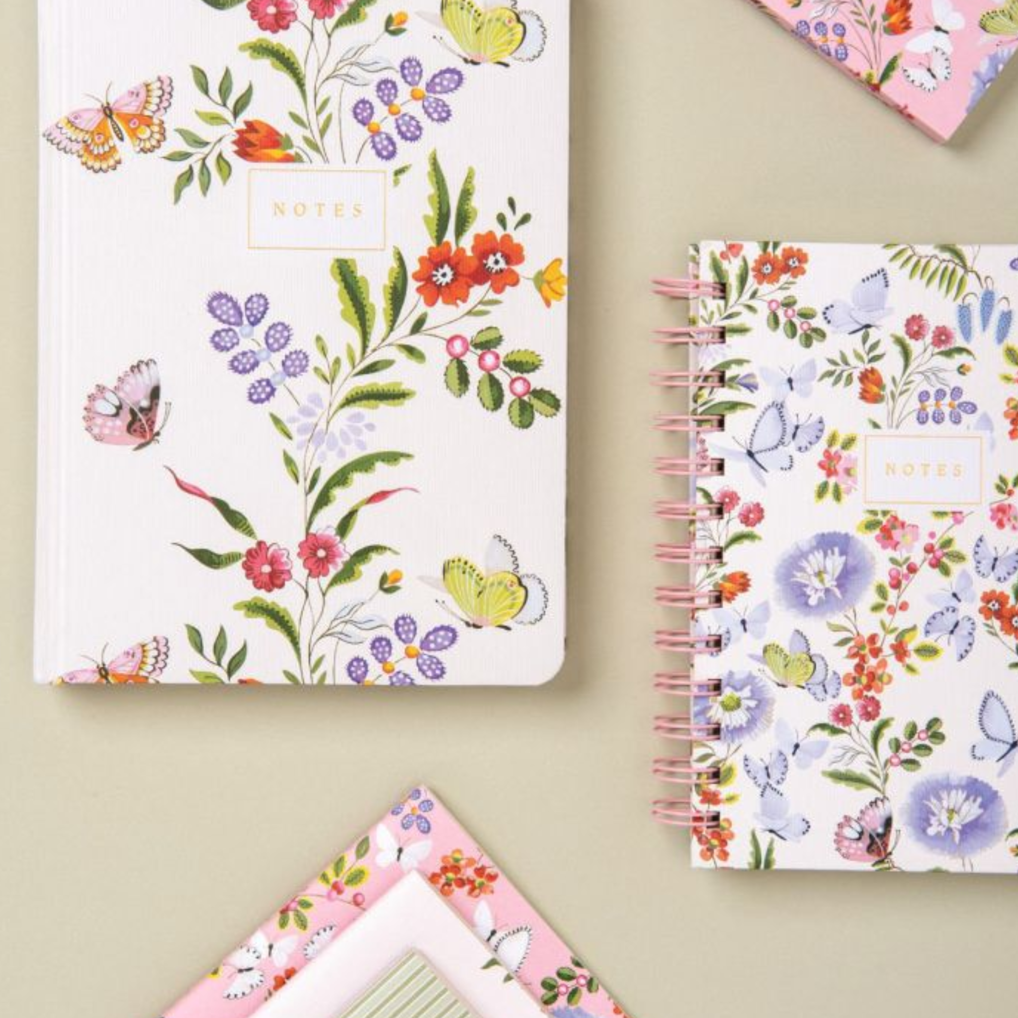 Medium Notebook Set Butterfly Florals