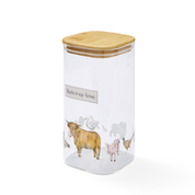 Glass Jar & Push Bamboo Lid 1.5L Buttercup Farm