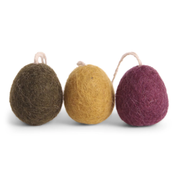Set Of 3 Felt Egg Hanging Decorations Dark