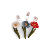 Set Of 3 Felt Mini Anemone Hanging Decorations Bright