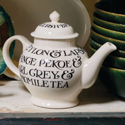 Black Toast 4 Mug Teapot