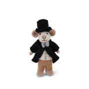 Felt Mouse Groom Figurine Small