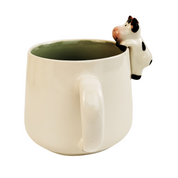 Cow Hanger Mug White & Green