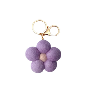 Felt Flower Keychain Charm Lilac