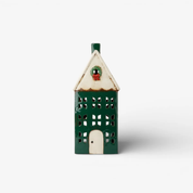 Christmas Tea Light House Green with Wreath Large
