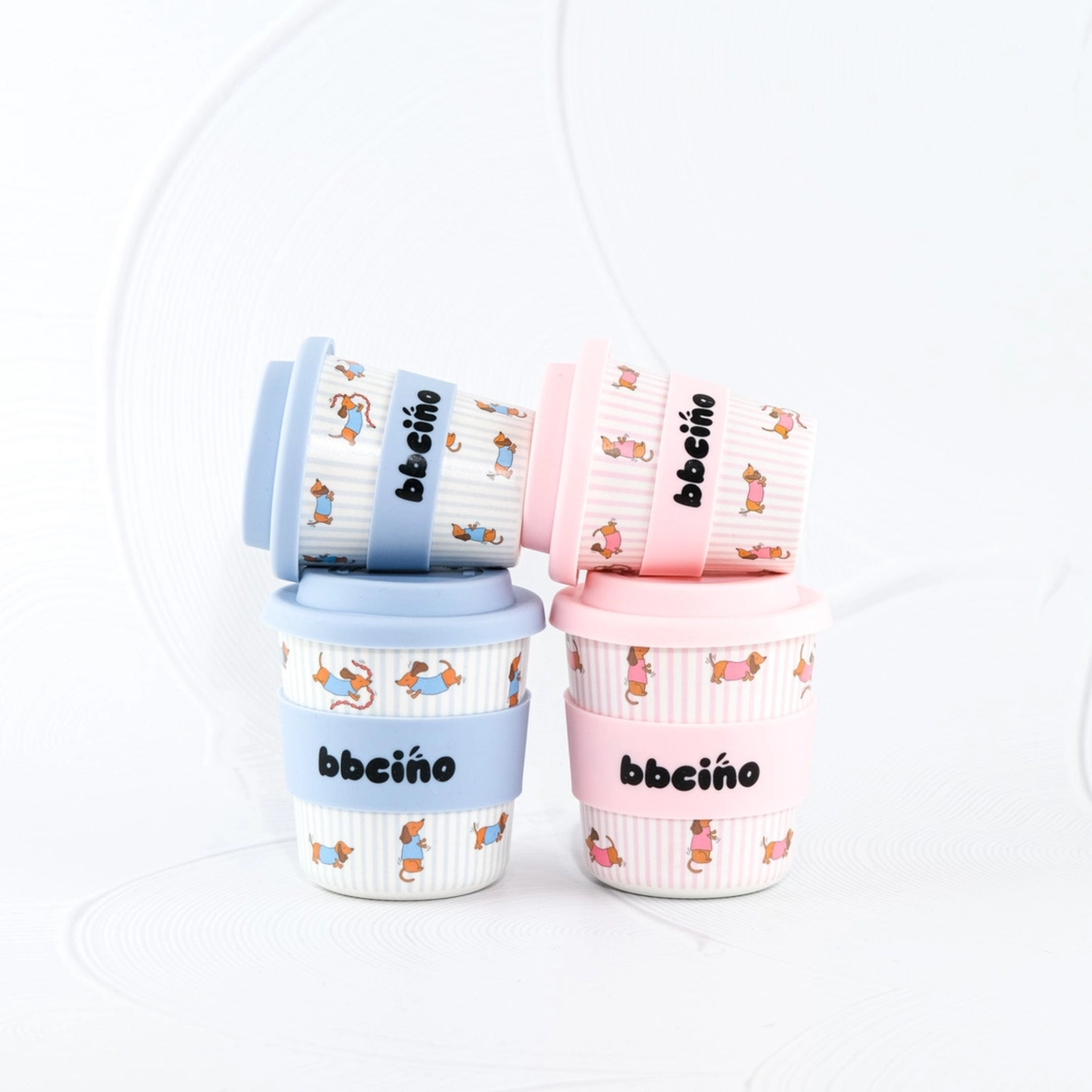 Reusable BambinoCino Bamboo Cup Dash Pink (240ml)