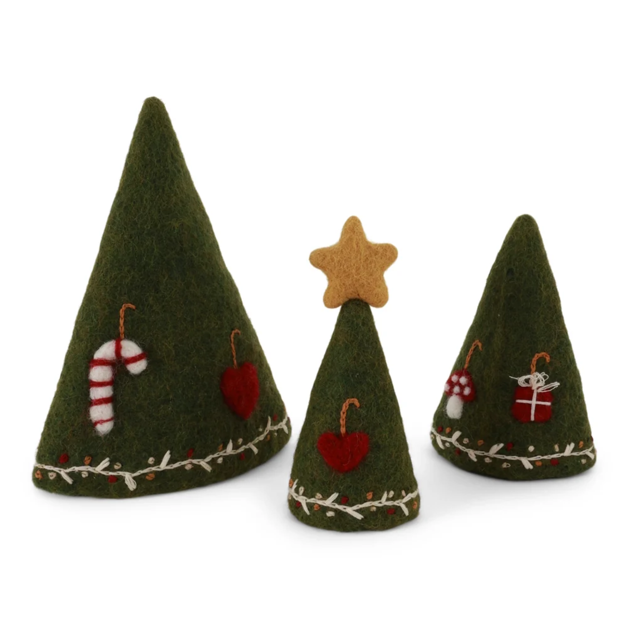 3-in-1 Felt Christmas Tree Decoration Green
