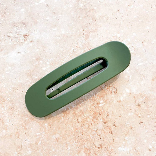 Madelyn Matte Large Hair Clip Green