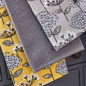 3 Pack Of Tea Towels Retro Meadow
