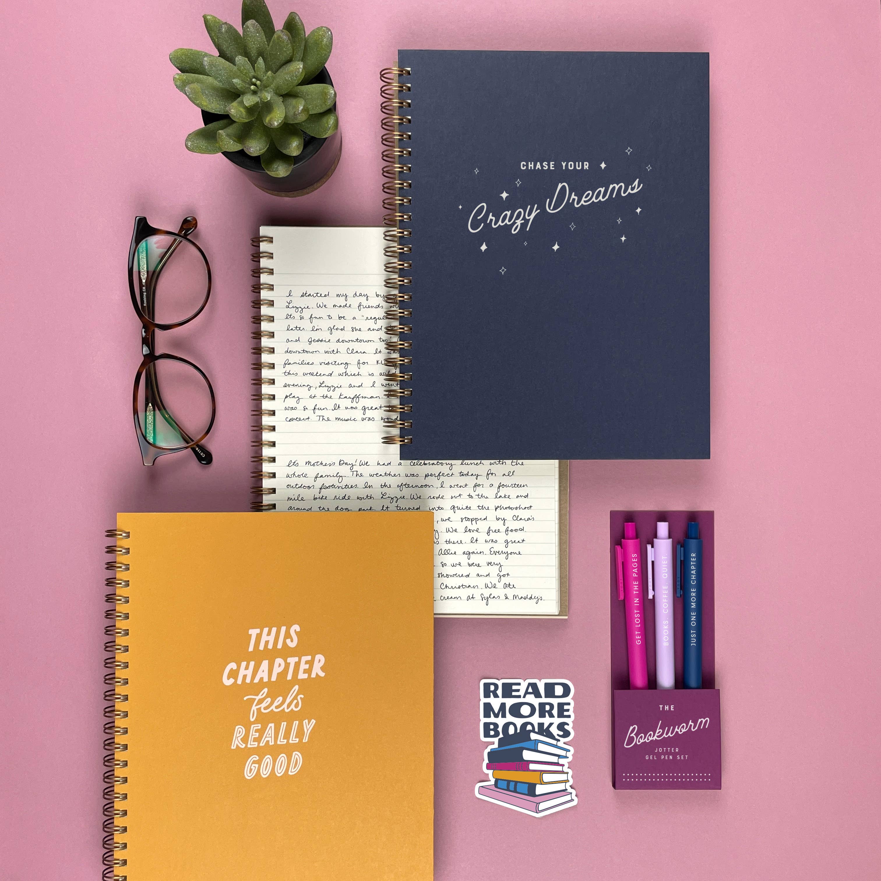The Bookworm Jotter Gel Pen Set of 3