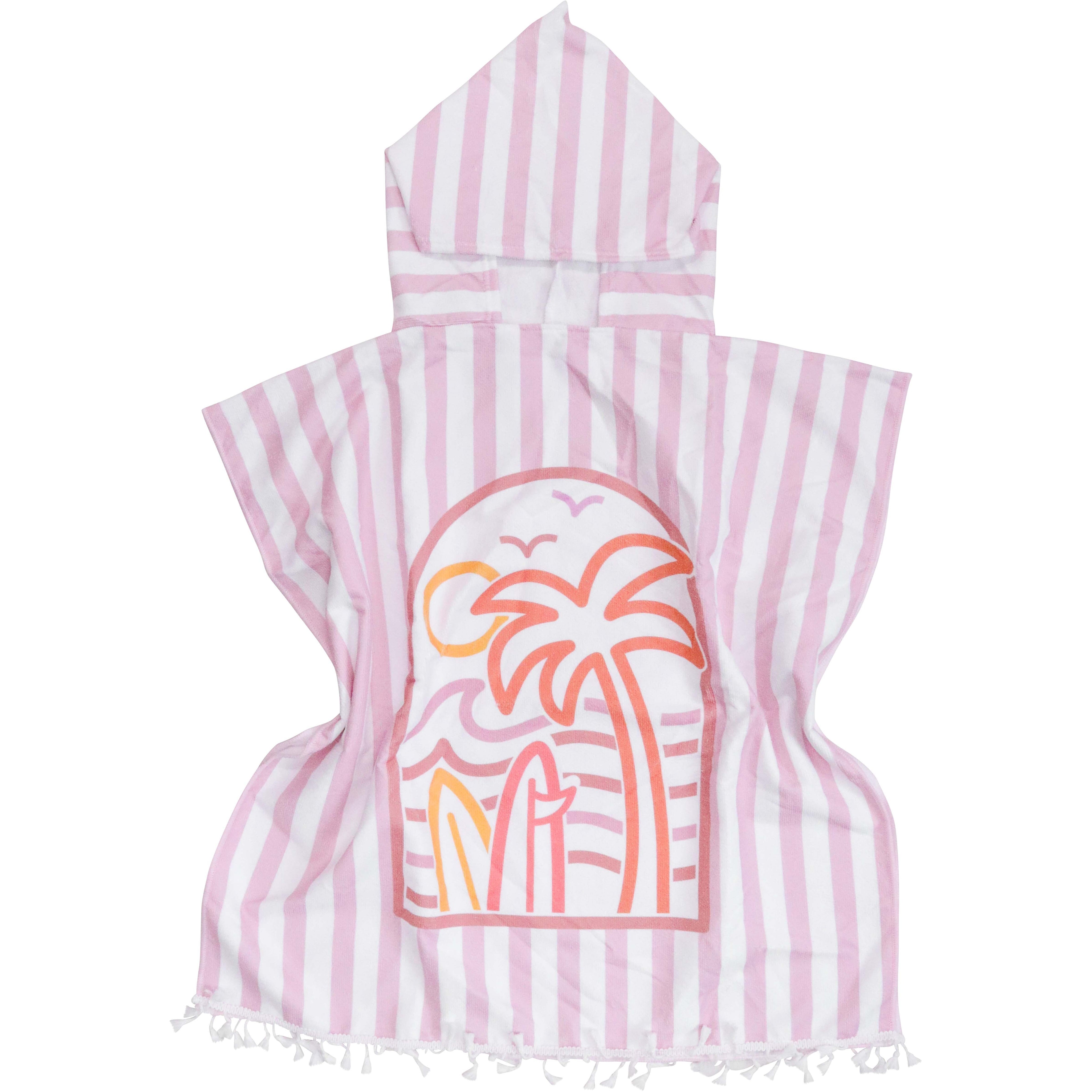 Kids Towel Poncho & Bag Summer Pinks