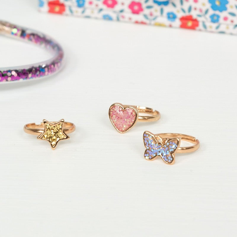 Glitter Rings Set Fairies in the Garden
