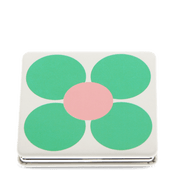Square Pocket Mirror Pink & Green Daisy