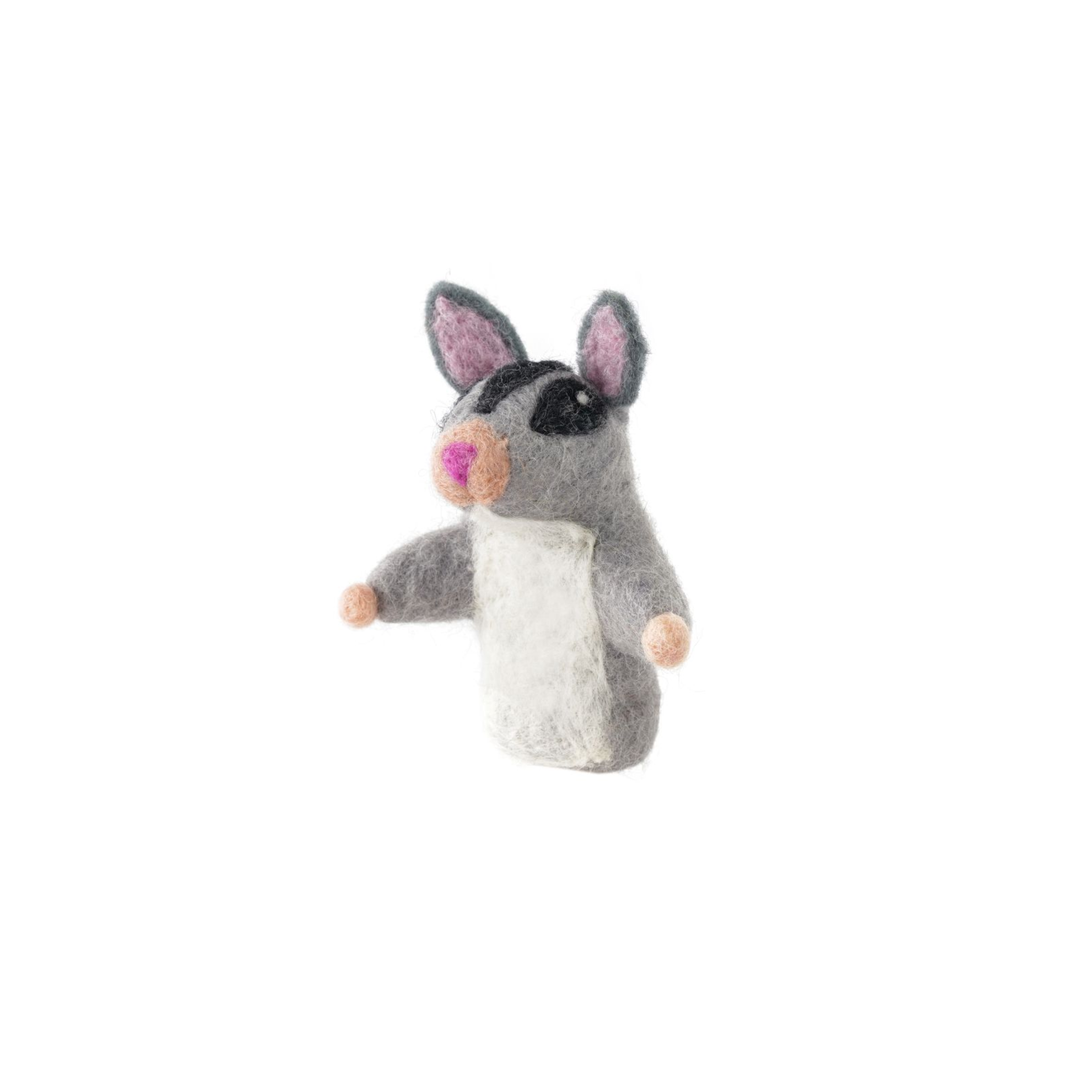 Handmade Felted Finger Puppet Sugar Glider
