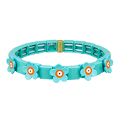 Aqua Daisy Pop Tile Bracelet