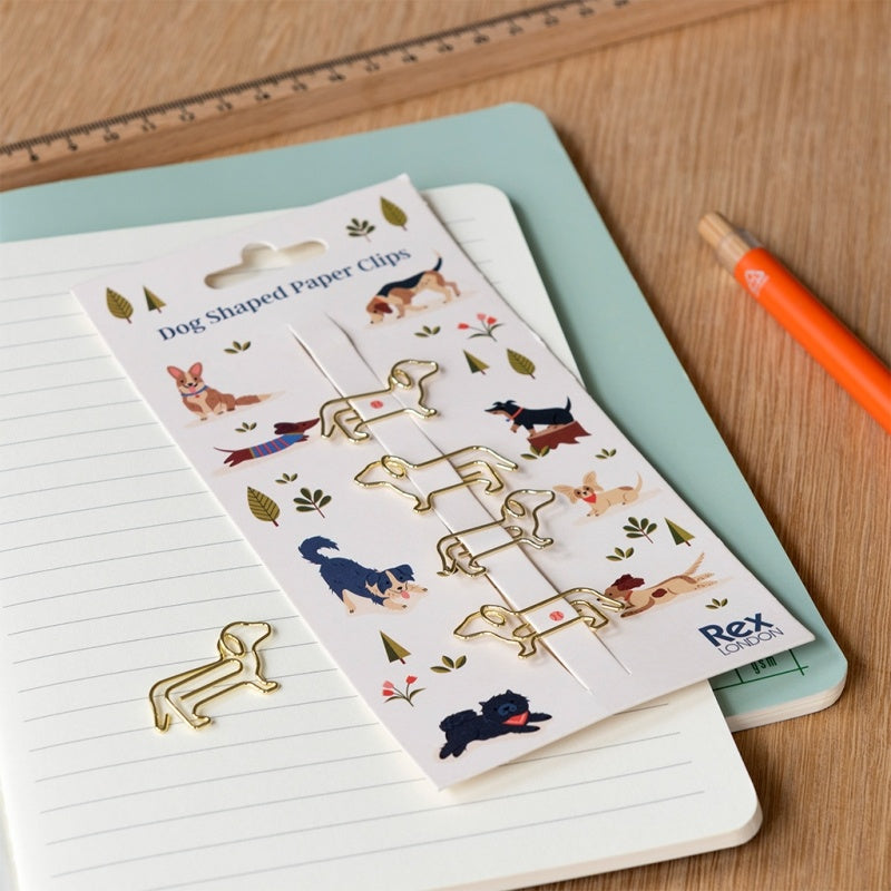 Set of 5 Shaped Paper Clips Dog Park