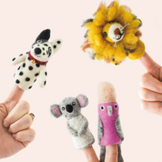Handmade Felted Finger Puppet Cockatoo