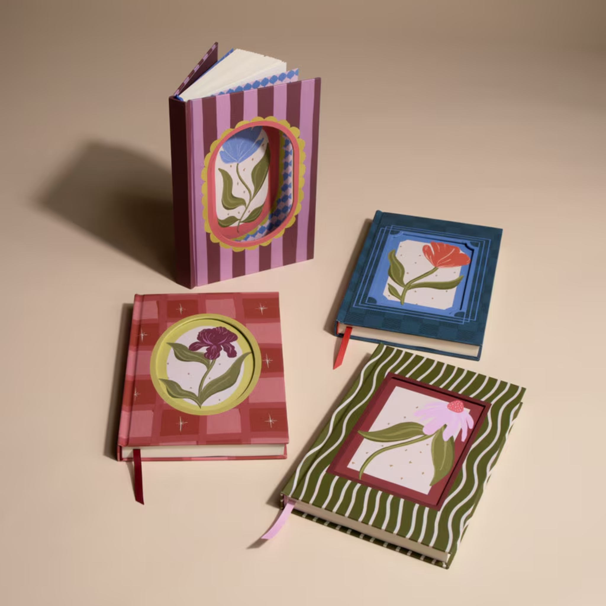 Framed Floral Die-Cut Bound Journal Iris