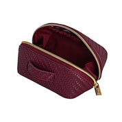 Herringbone Beauty Bag Small Plum