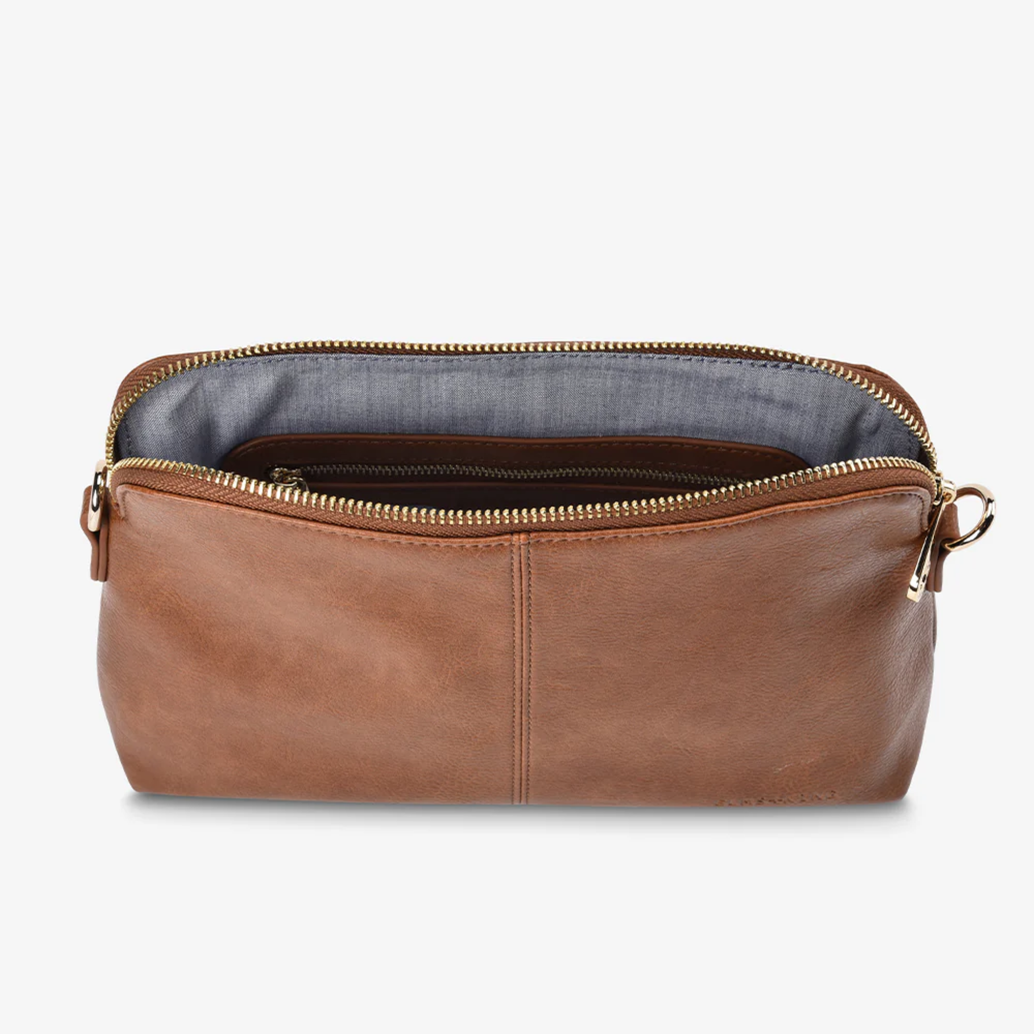 Burbank Crossbody Large Tan Pebble
