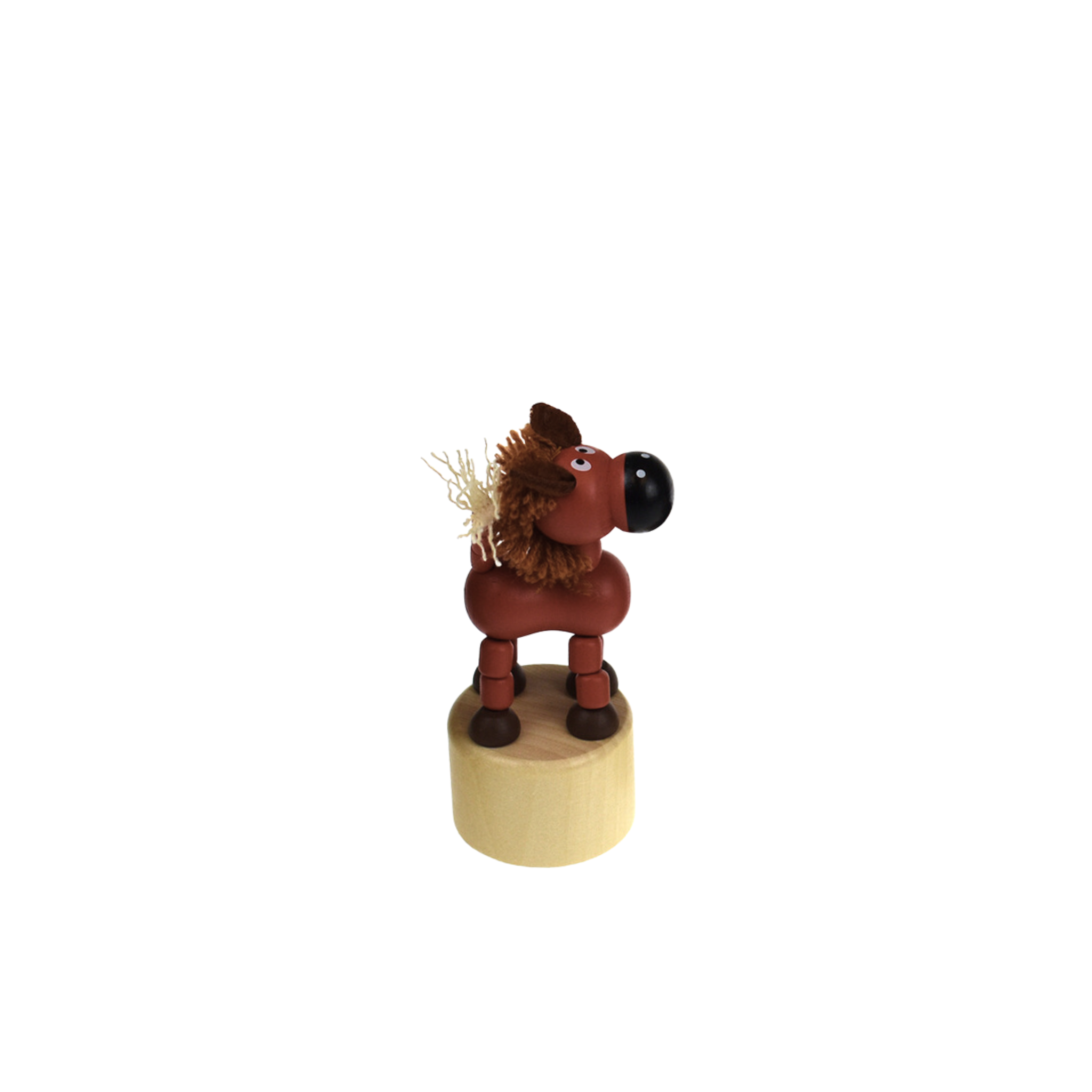 Wooden Dancing Push Puppet Farm Animal Horse