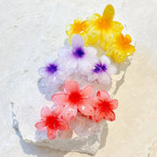 Triple Hawaiian Flower Claw Clip Yellow