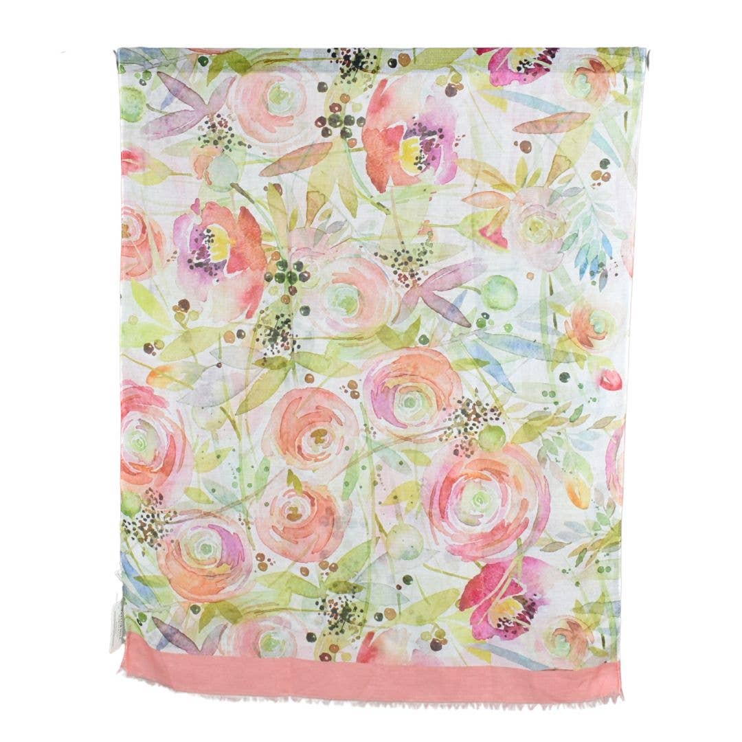 Pink Botanical Bloom Scarf