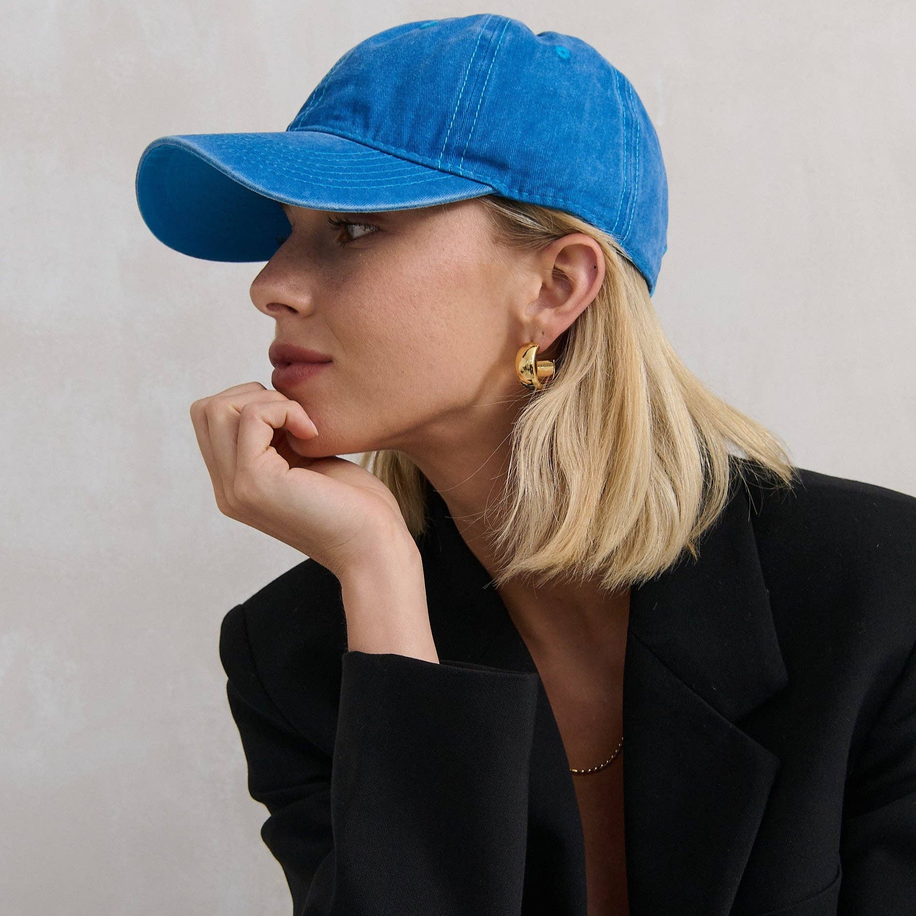 Christina Cotton Baseball Cap Blue