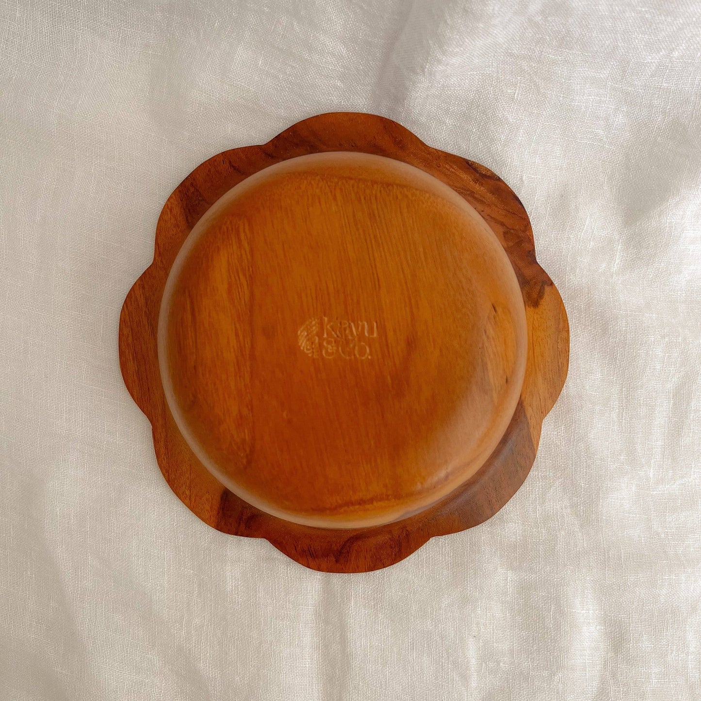 Wooden Scalloped Bowl