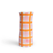 Orange & Pink Gingham Small Vase
