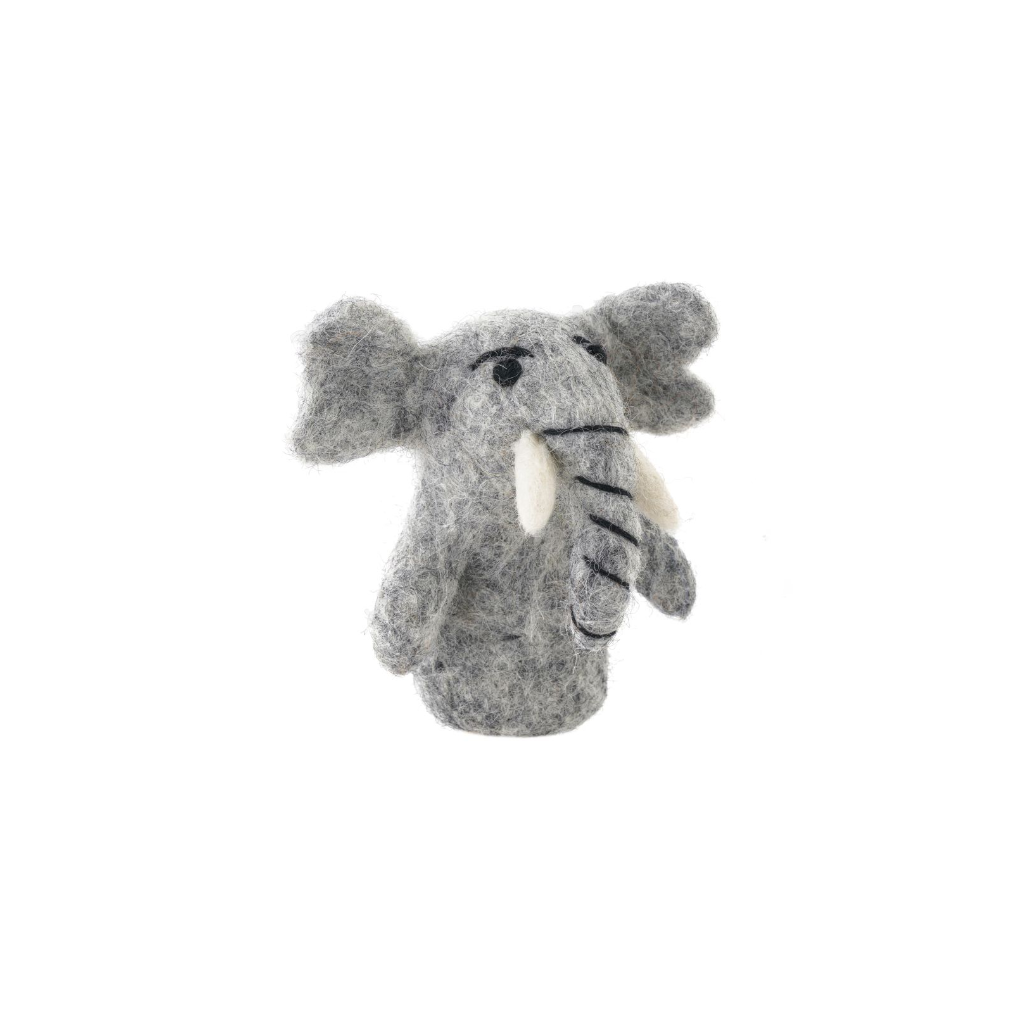 Handmade Felted Finger Puppet Elephant