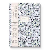A5 Textured Soft Cover Notebook Blue Rose Dots
