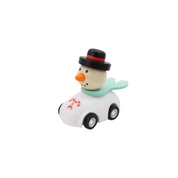 Wooden Christmas Pull Back Car Snowman