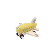 Wooden Pull Back Airliner Yellow